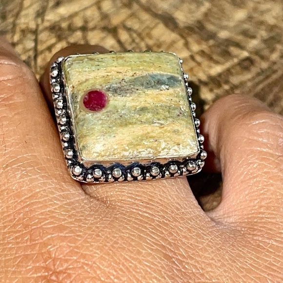 Ruby Fuchsite Ring Size 7 1/4 - Picture 7 of 8